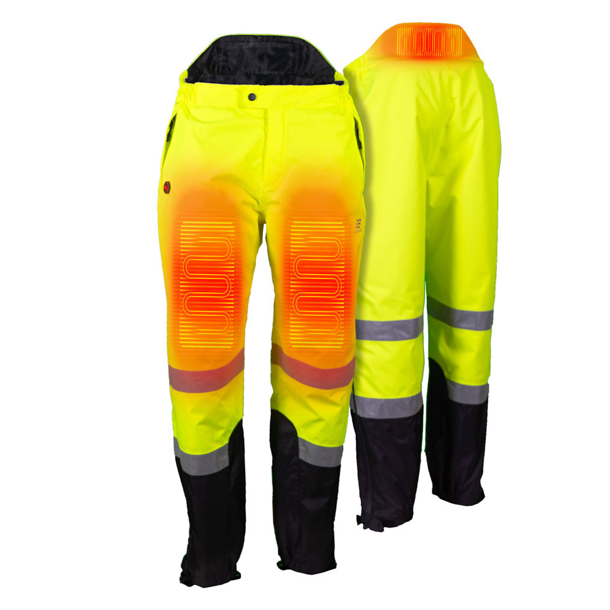 Fieldsheer Men's HI-VIZ Heated Rain Pant with 7.4v Battery